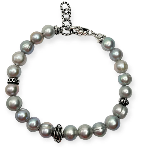 Bracciale Giacomo Burroni Uomo in Argento Perla MBC0051 - MBC0051